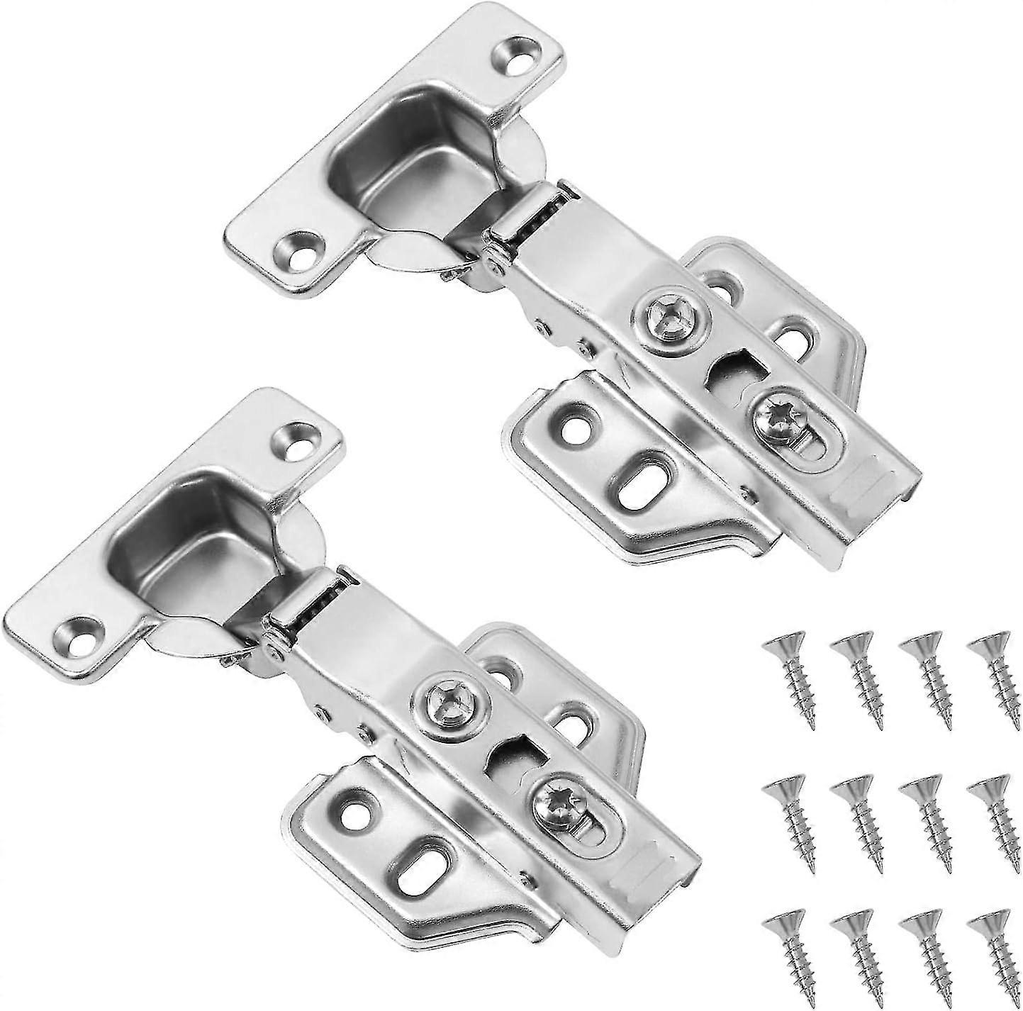 2pc 110 Degree Full Cover Hinges With Built-in Damper Self Closing Mechanism Hinge, For Kitchen Door Cabinets - SNNGV