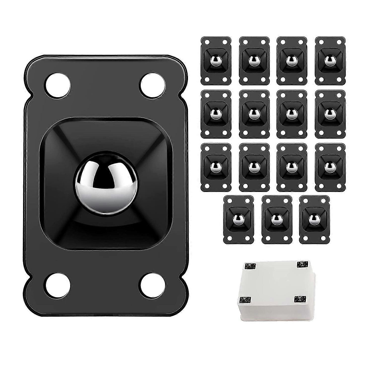 16 Pcs Mini Casters Wheels - Less Steel Paste Rotat Trash Can Caster