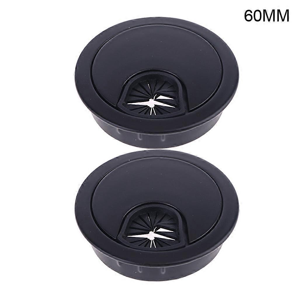 2 Piece Zinc Alloy Round Table Hole Cover Wire Outlet Port Computer PC Desk