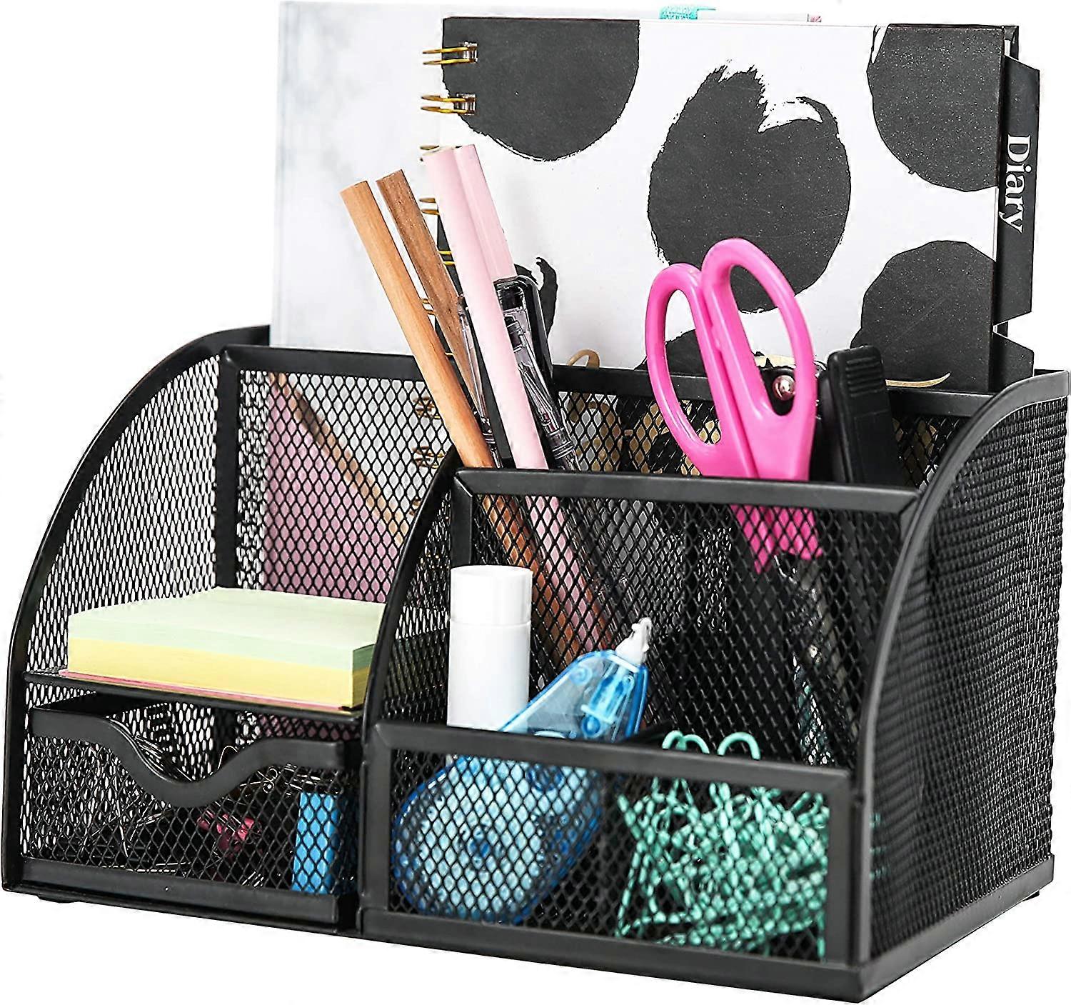 Desk Organiser/Mesh Desk Tidy/Pen Holder/Multifunctional Organizer EX348 - Black