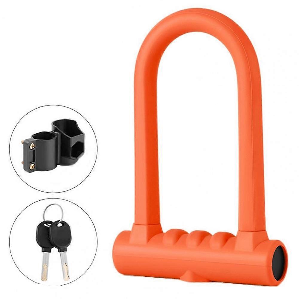BENGGUO BG-0519 Bicycle U Lock MTB Road Bike Padlock with 2 Keys Anti-theft Safety Lock - Orange