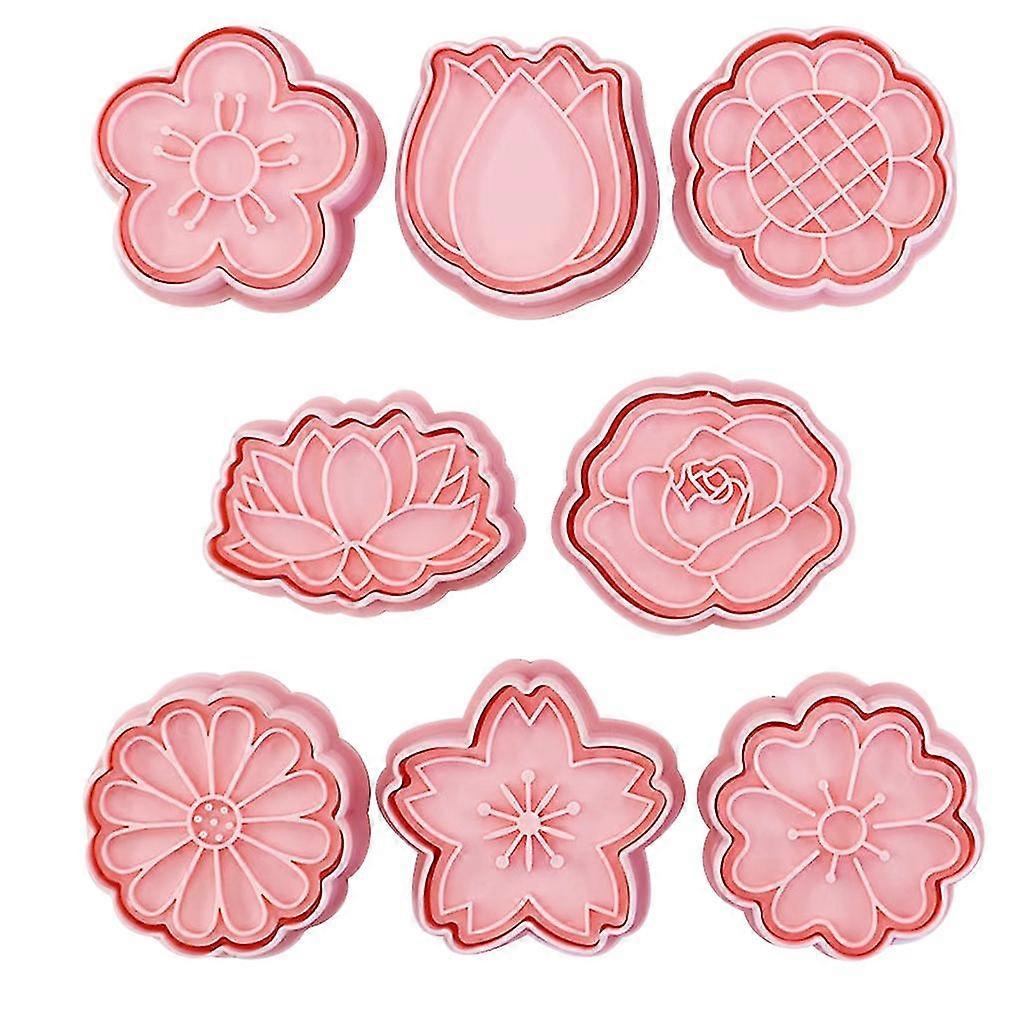 Flowers Pressable Biscuit Mould Cookie Kitchen Baking Pastry Bakeware Tool