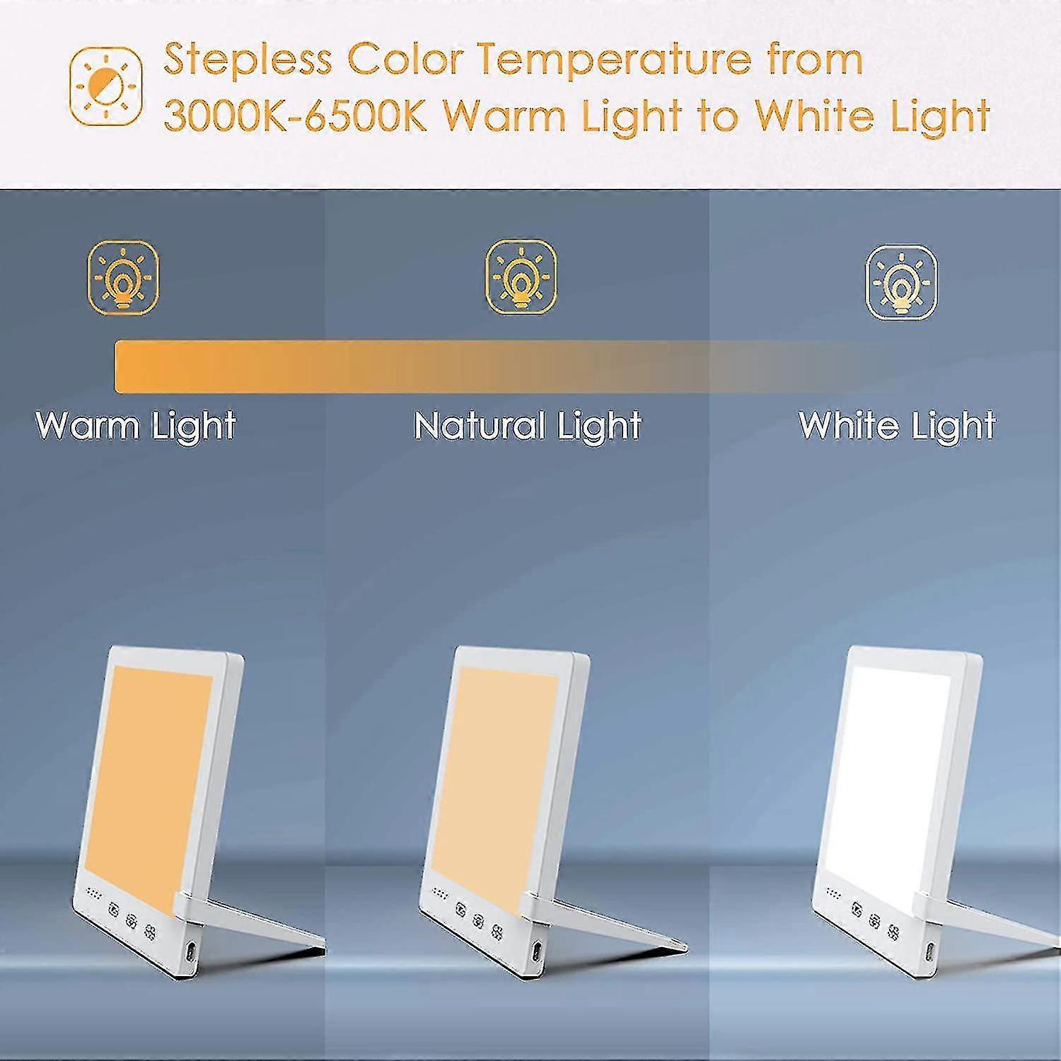 12000 Lux Light Therapy Lamp, Timer, Touch Control, Memory Function, Compact Size For Home Or Office