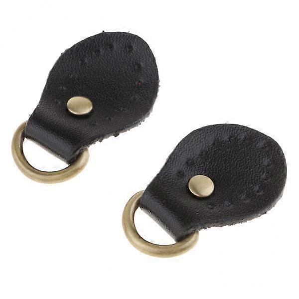 7x2pcs PU Leather Handle Snap Buckles for Handbag Making Accessories Black