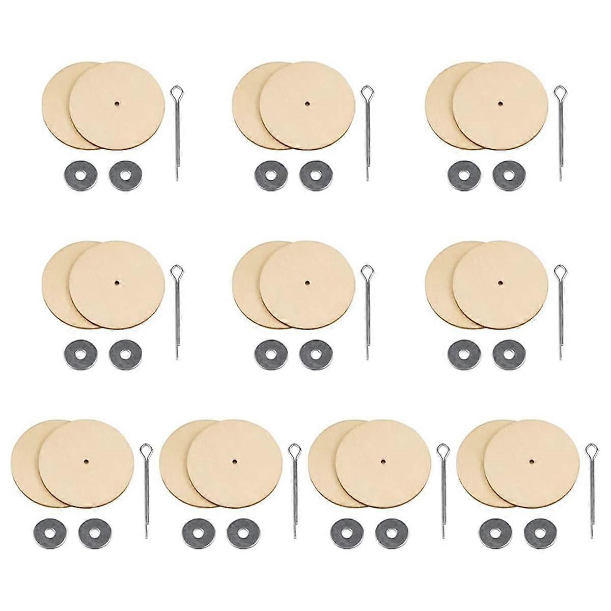 10 Sets Doll Joint Connectors Cotter Pin Joints and Wooden Fibreboard Disks Movable Engage Bolt Dol