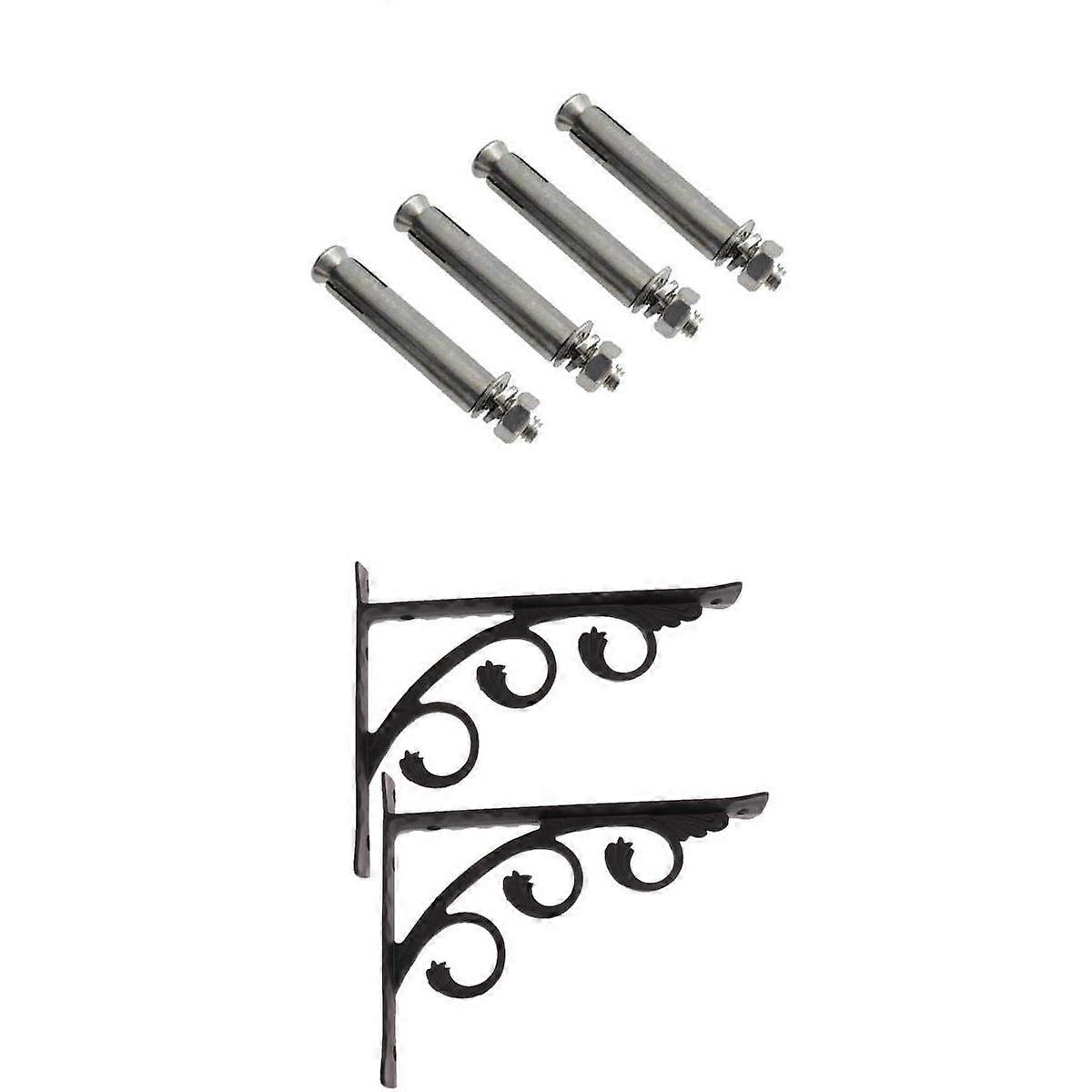 2pcs Wall Shelf Bracket Holder Support with 4pcs Anchor Bolts  12x15CM