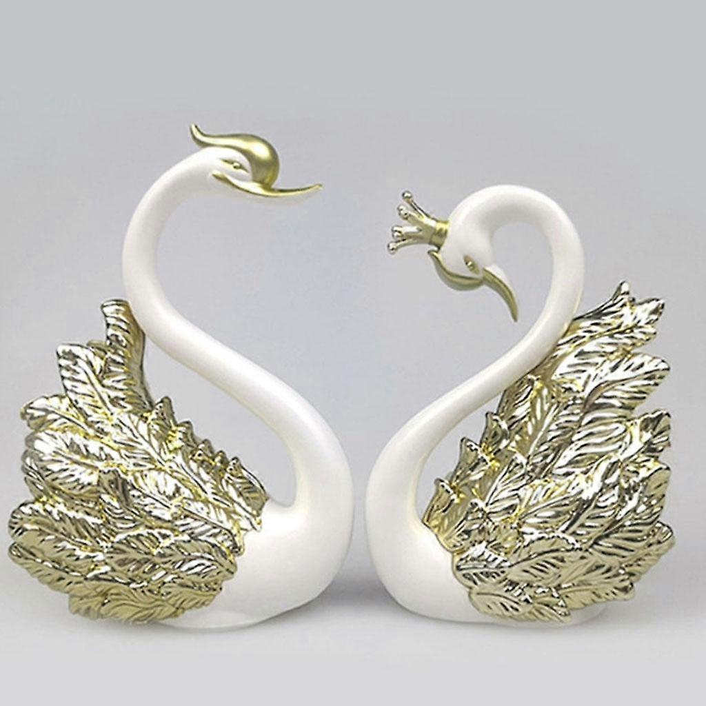 15xResin Swan Statue Figurine Ornaments for Tabletop Shelf Wine Cabinet