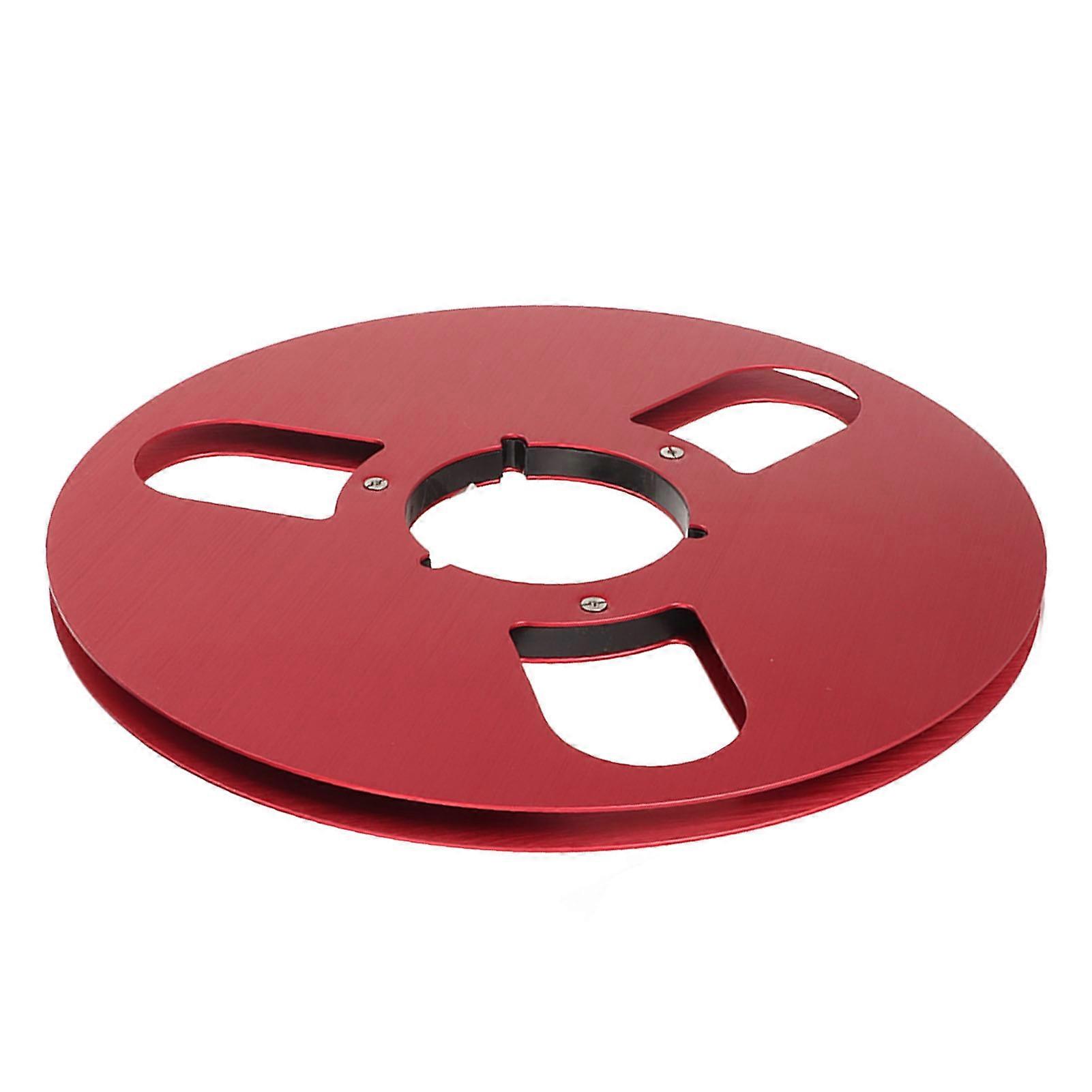1/4 10.5 Inch Empty Reel 3 Hole Aluminum Alloy Opening Machine Parts Takeup Reel for Nab Reel to Reel Tape Recorder Red