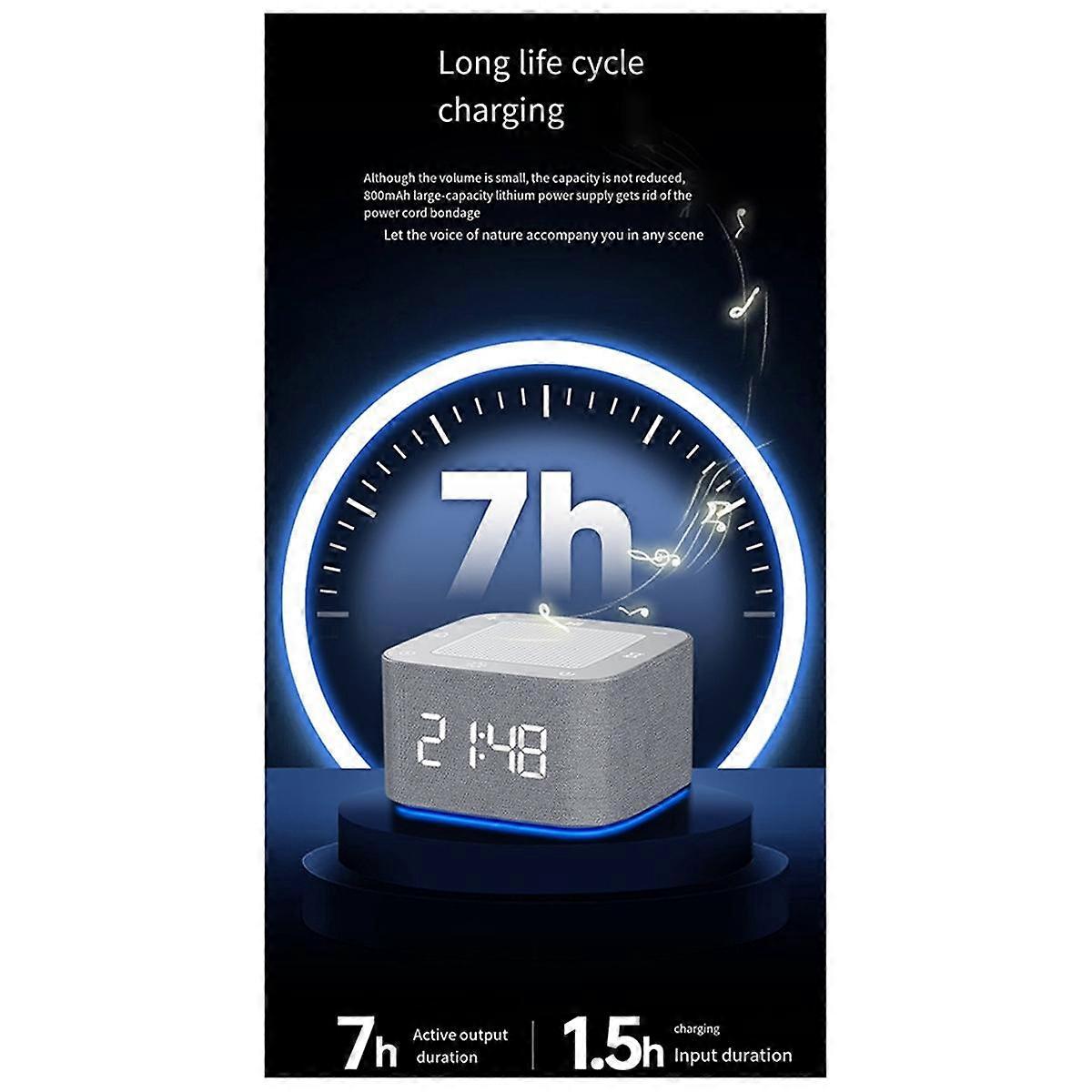 Alarm Clock Sleep Sound Machine 8-Color Night Light 32 Soothing Sounds White Noise Machine Sleep Times Digital Clock
