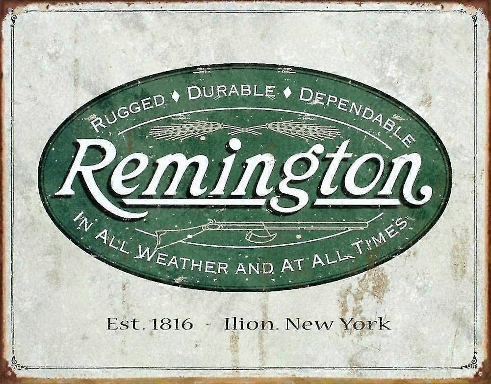 Tin Sign Vintage Remington Gun Rifle Caça em All Weather Decoração de parede 8x12 polegadas OU 12x16 polegadas 