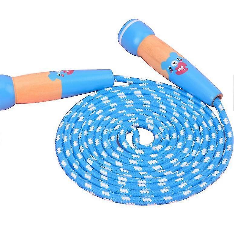 子供のためのおもちゃジャンプロープ木製ハンドル、屋外フィットネススポーツでロープをスキップする調整可能