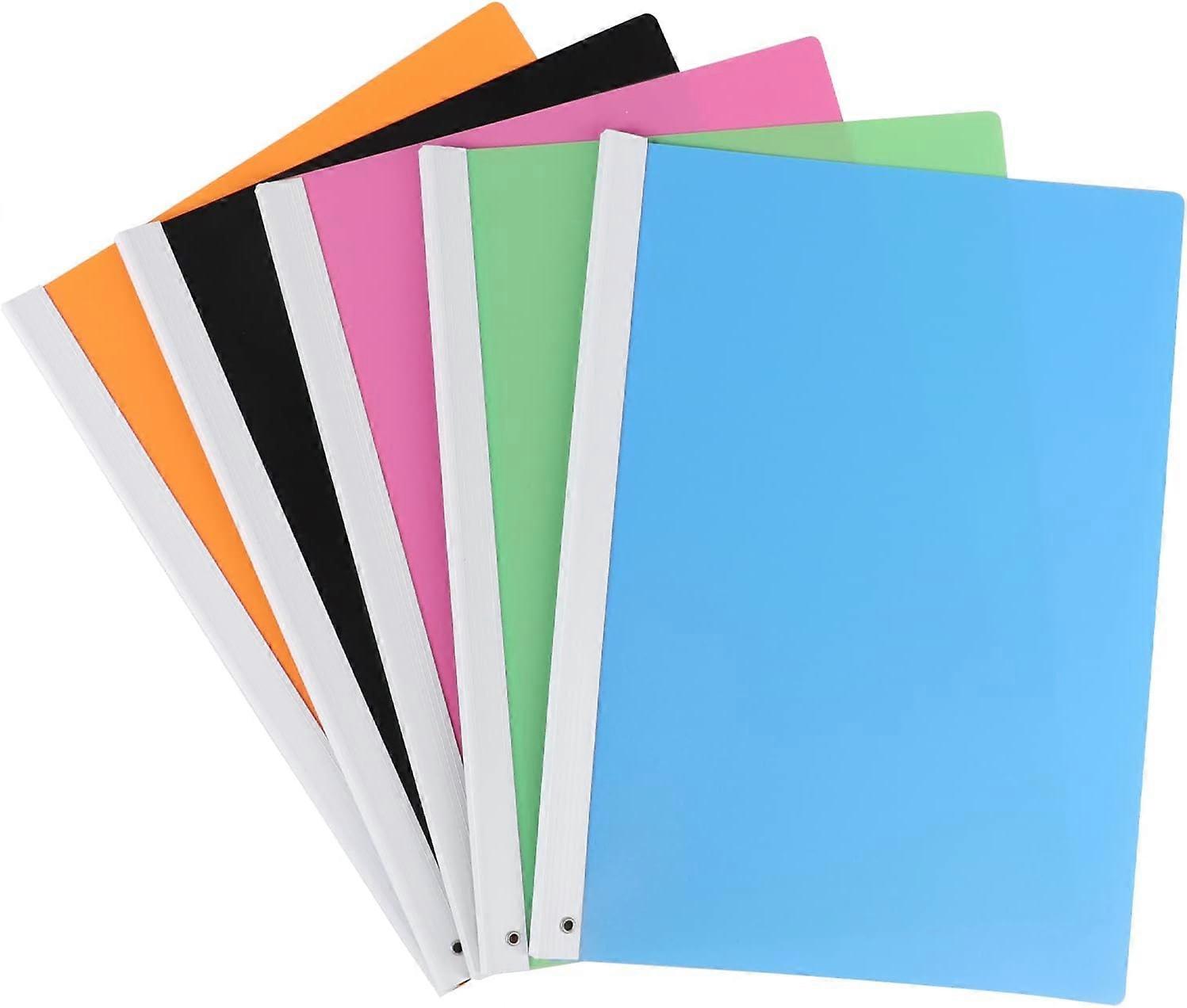 5 Packs A4 File Project Folder Rotatable Suspensibility Office Square Cut File Document Protection Folder Report Organiser with Transparent Cover (5 C