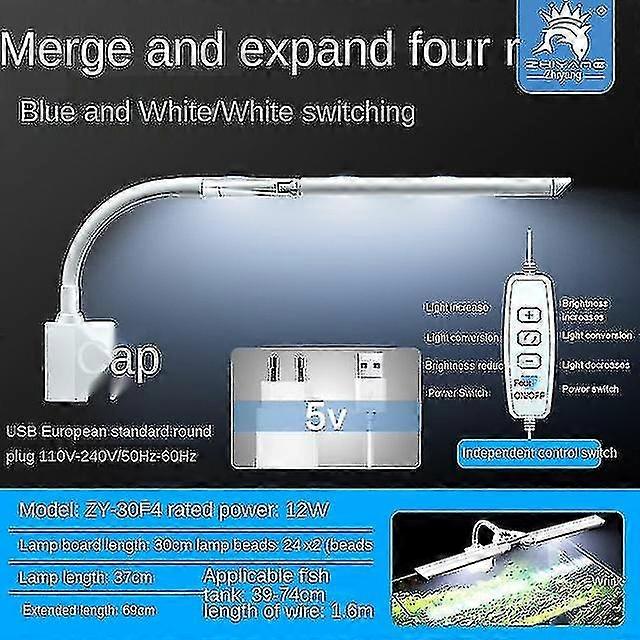 Fish Tank Led Lighting Clip Light Four Row Wide Angle Clip Light