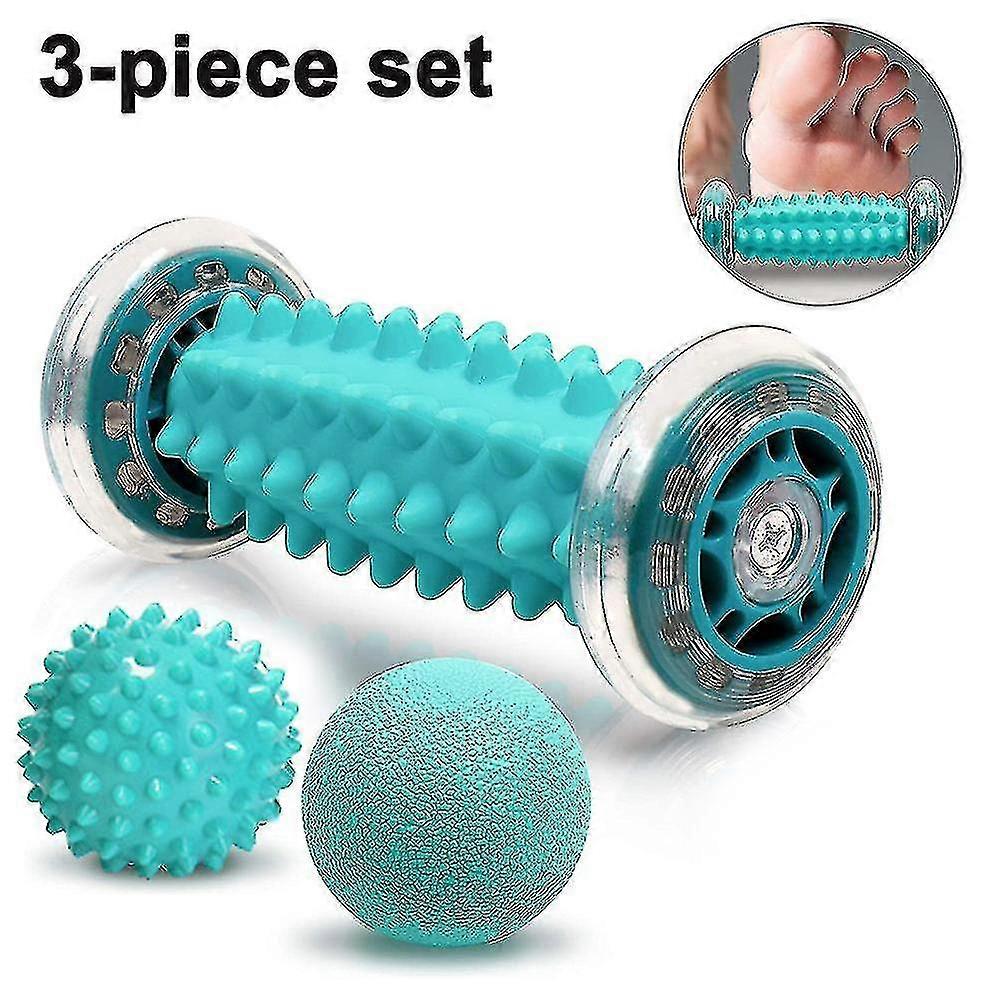 Foot Massage Roller And Spiky Massage Ball Set,3pcs