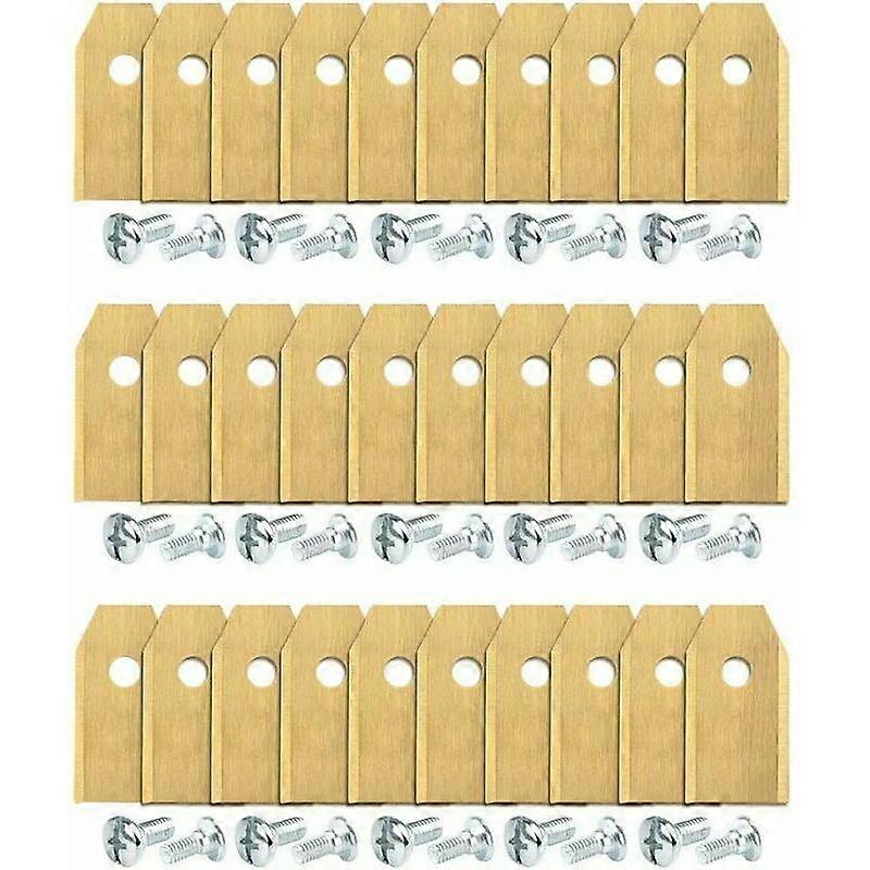 Set of 45 titanium blades for Gardena, Yardforce robot lawn mowers (3 g - 0.75 mm) + 45 Thisnde screws