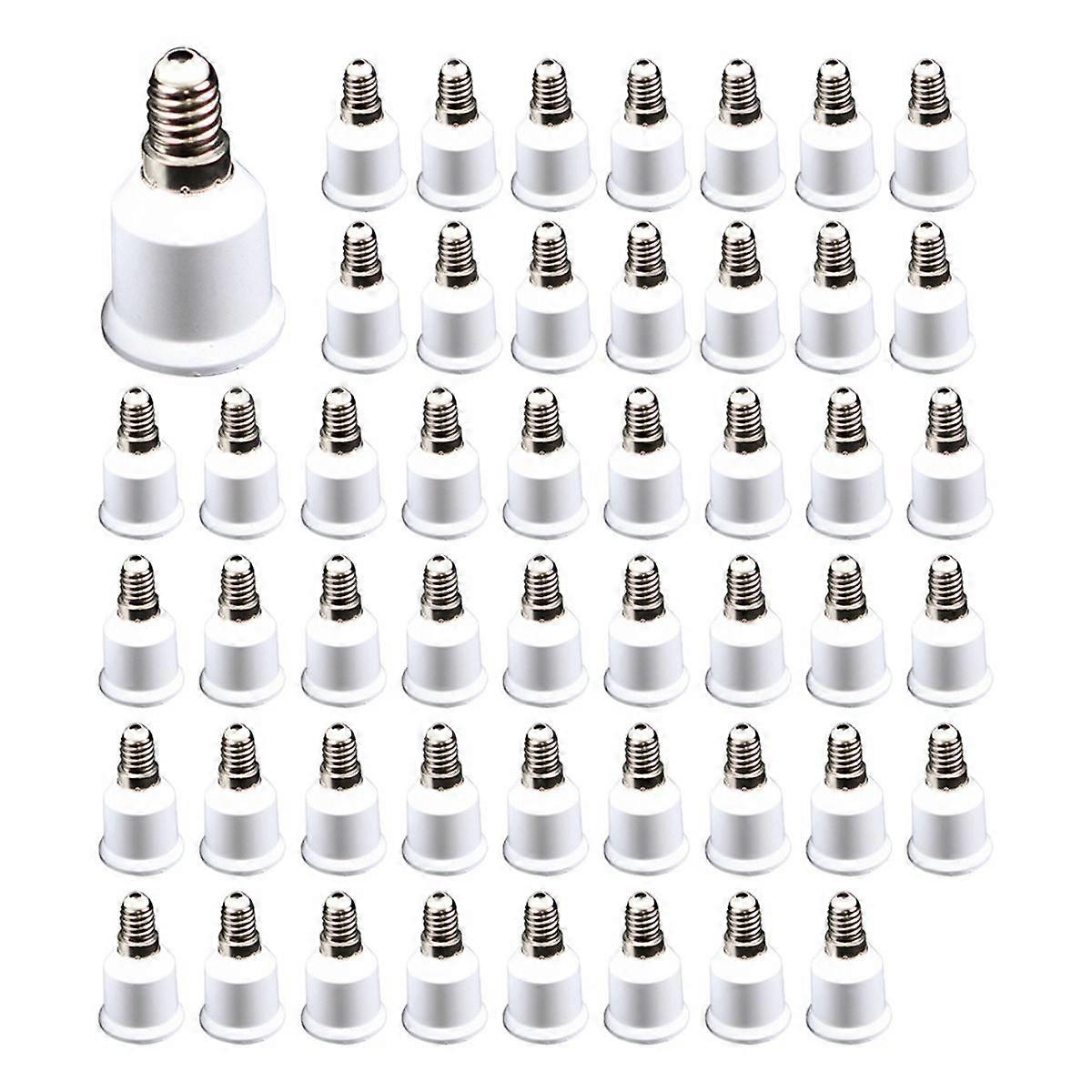 50PCS Lamp Bulb Socket Converter Easy Installation Convenient Simple and Hassle-Free Installation E14 to E27 Adapter