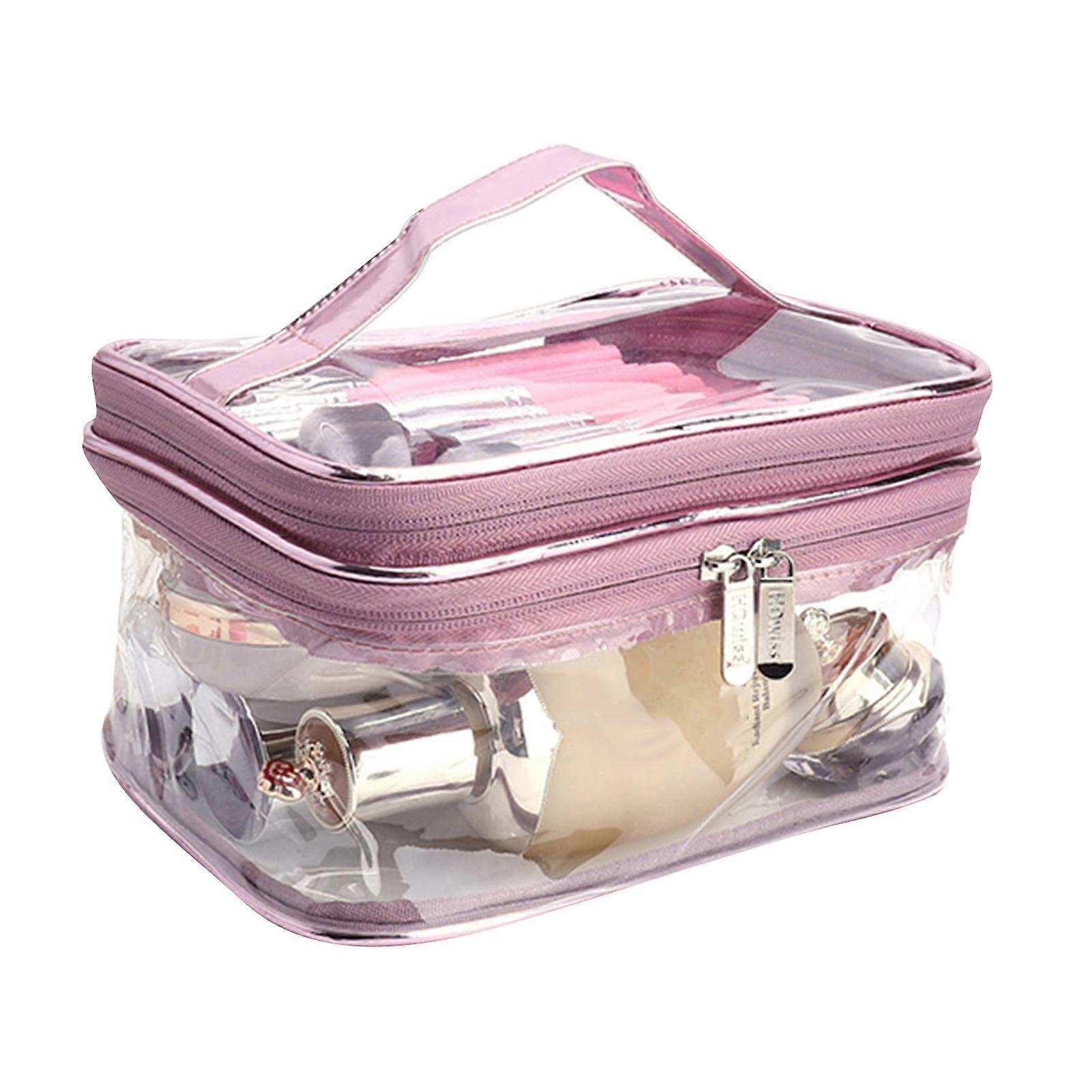 Transparent PVC Makeup Bag Portable Waterproof Toiletry Bag Large Capacity Zipper Cosmetic Bag