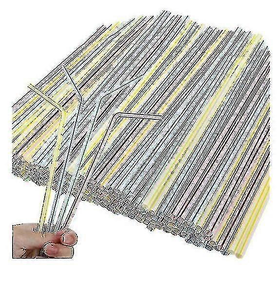 200/400/600 Pieces Plastic Drinking Straws Multi-Colored