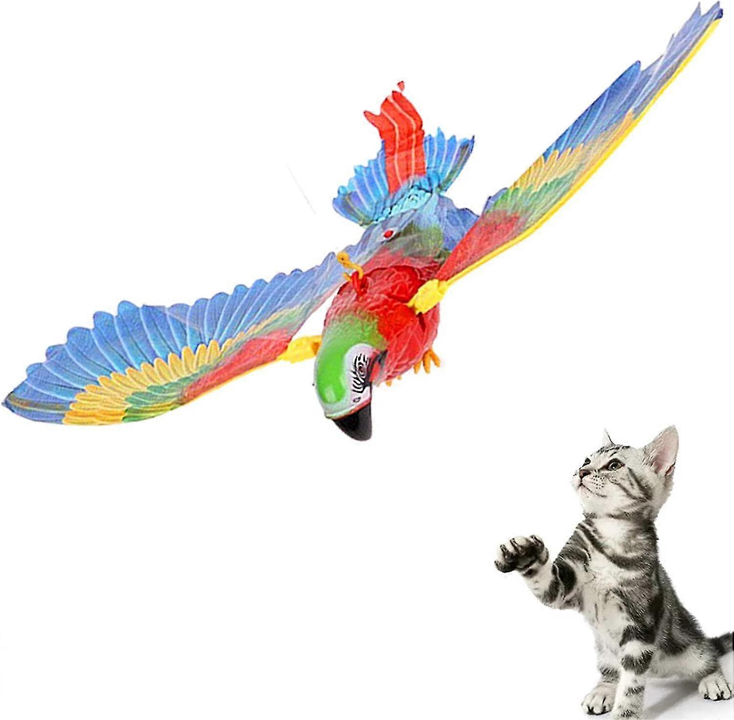 Flying Bird Electric Cat Toy With Led Light, Self-occupation Cat Toy Interactive Simulation Flying Eagle Hanging Anti-boredom Pet Toy, Battery Powered