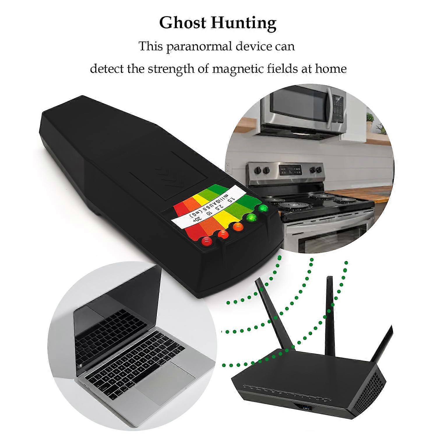 EMF Meter Magnetic Field Detector Ghost Hunting Paranormal Equipment Tester Counter With 5 LED