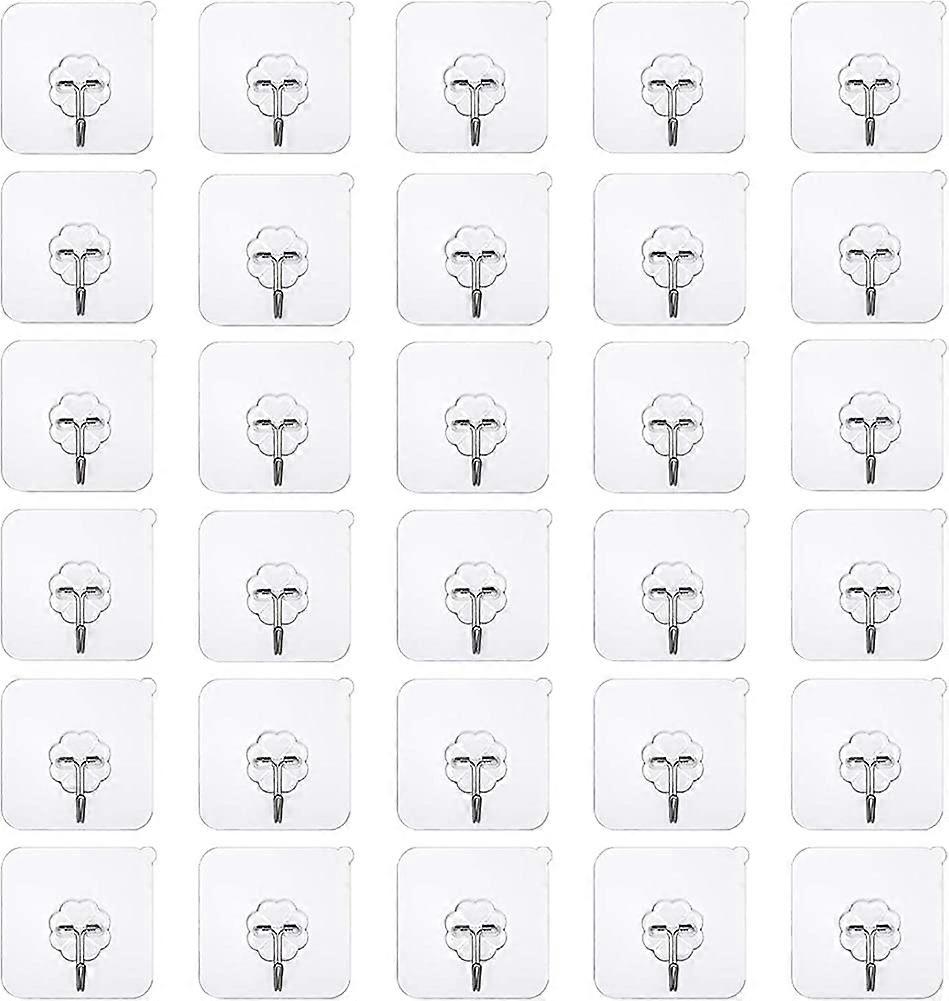 30 Pack Heavy Duty Adhesive Hooks - 22lbs/10kg