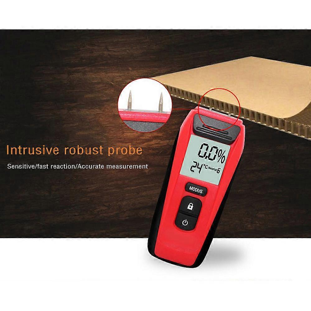 LCD Wood Moisture Meter Building Materials Wood Portable Four Humidity and Temperature Wood Moisture Analyzer Tester