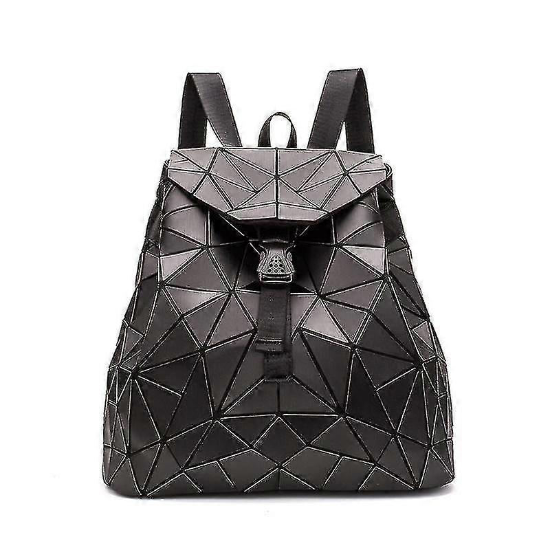Ladies Leather Fashion Geometric Pattern Backpack