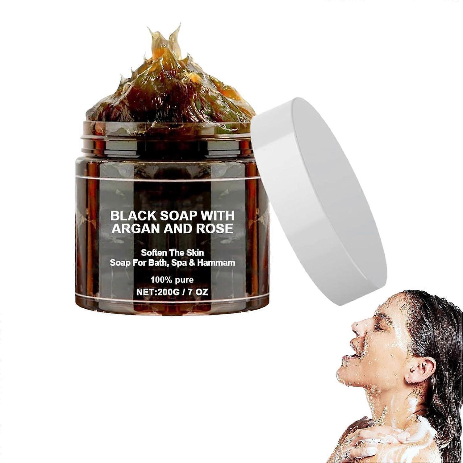 Black Beldi Soap, Black Soap With Argan And Rose, Morocco Exfoliating Soap, Black Soap with Argan and Rose Beldi, Black Beldi Soap