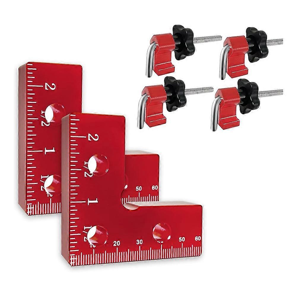 Mini 90 Degree Positioning Squares 2 Pack, Aluminium Alloy Clamping Squares for Woodworking, Clamping Assembly Squares