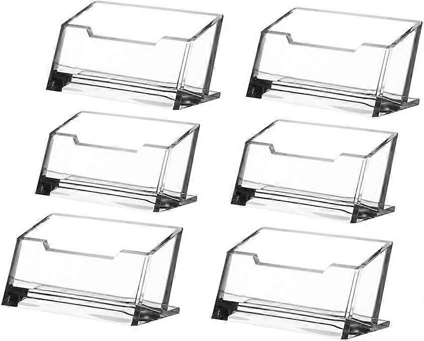 Clear Business Card Holder, 6 Pack Plastic Acrylic Business Card Display Stand Card Holder Stand Organizer for Desktop 103*43mm