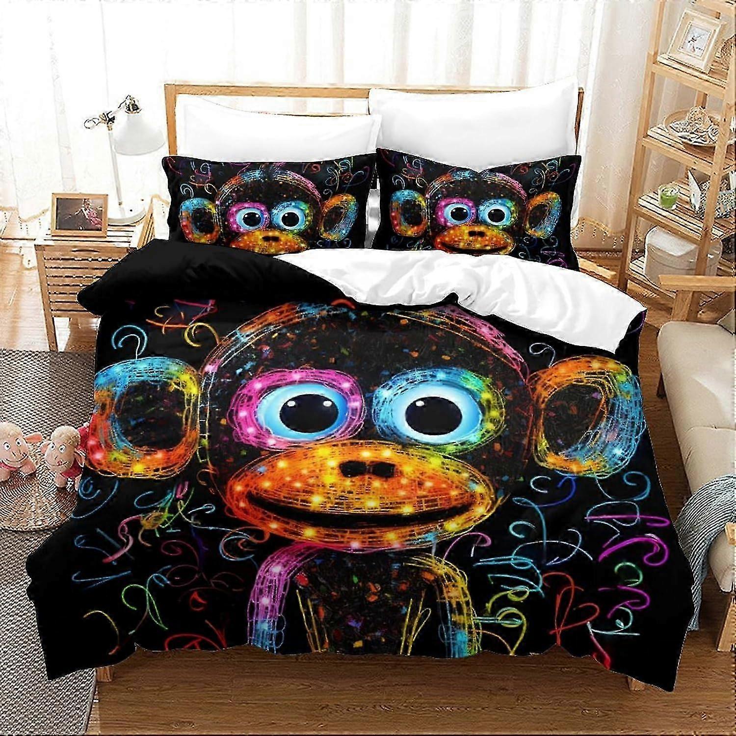 J689 Lençóis Audrey Hepburn Conjunto de Cama 3D cartoon Colcha de Cama Capa de Edredão de Microfibra Macia Conjunto de Capa de Edredão com 2 Fronhas para Quarto de Crianças Lençol