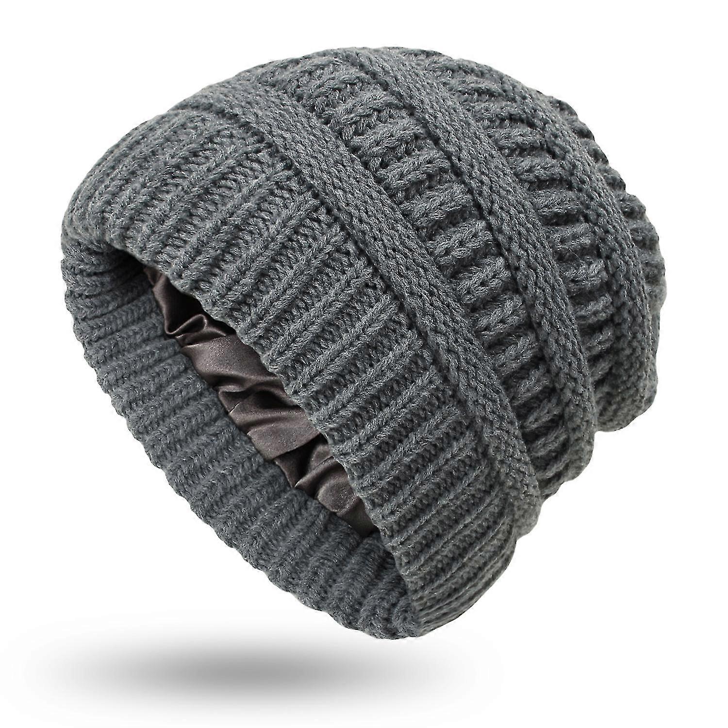 Women's warm woolen knitted hat (grey)