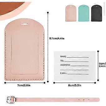 Yuannee 3 Étiquettes Valise Cuir PU Étanche – Porte-Étiquette Bagage Avec Protection Confidentialité, Boucle Réglable Pour Voyage Avion Train