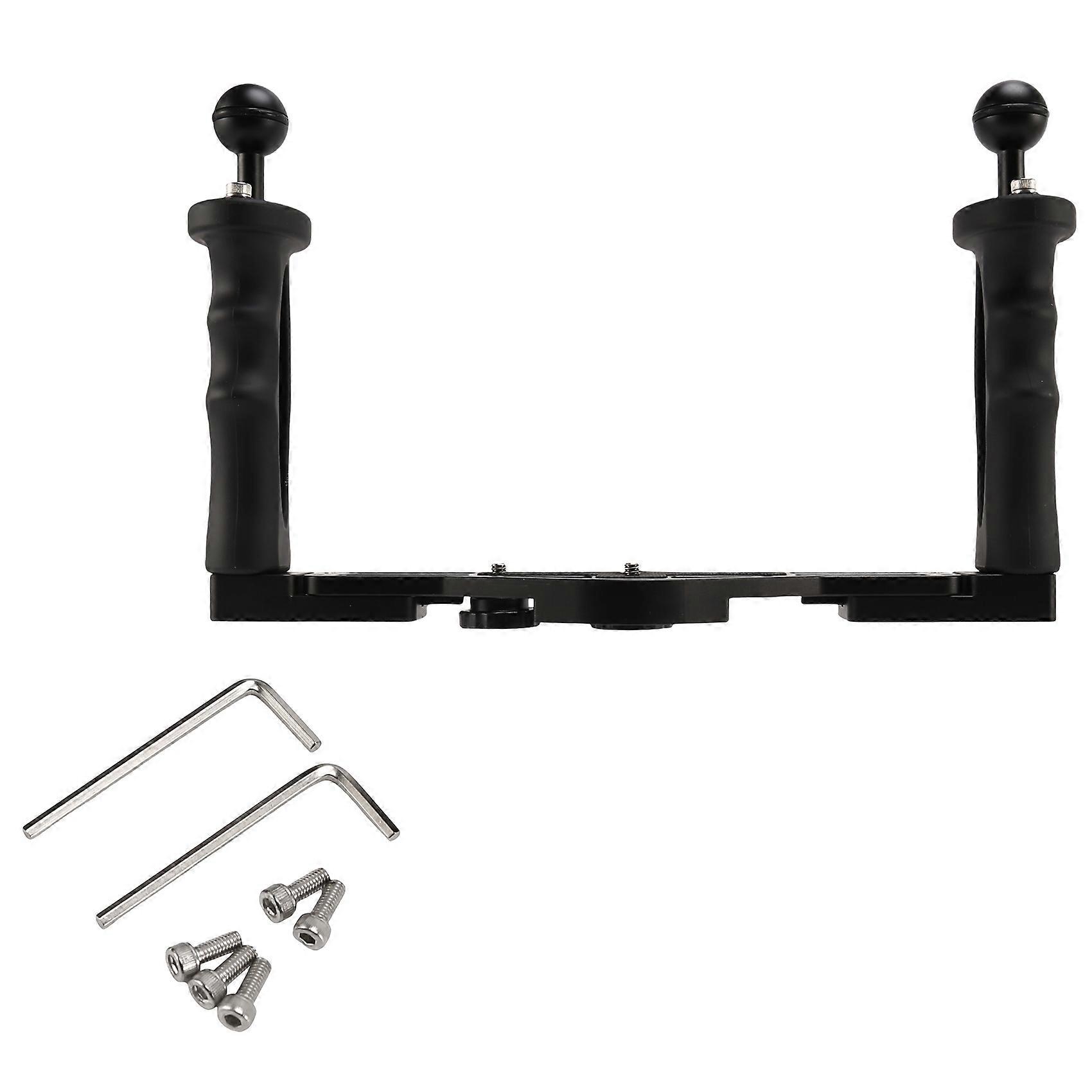 Dualer Handstabilisator Tauchen Unterwasserkameragehäuse Tablett / Griff Wasserdicht mit Doppelgriff