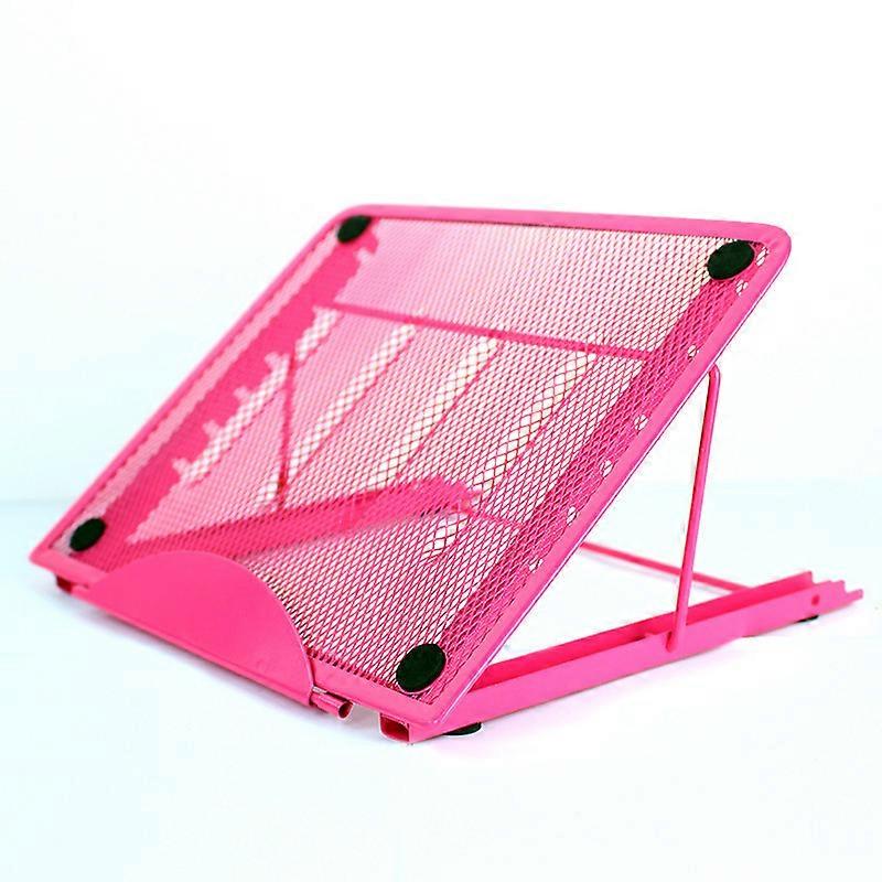 Mesh Ventilated Adjustable Laptop Stand Multifunctional Foldable Flat iPad Stand,Pink