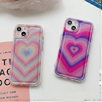 Custodia IPhone 14 Pro Max Allegra Rosa Con Cuori Verdi – Morbida TPU, Donna