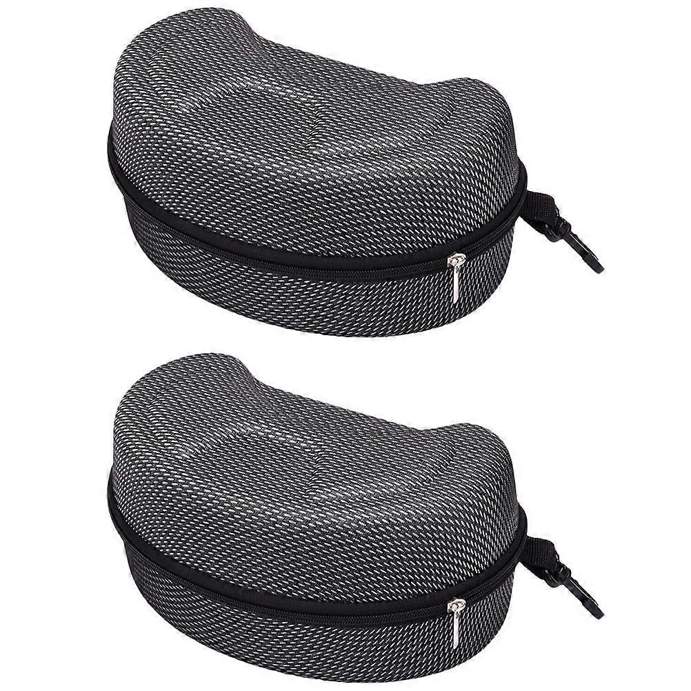 2pcs Cycling Eyewear Case Ski Goggles Box Shockproof Sunglasses Case with Zipper