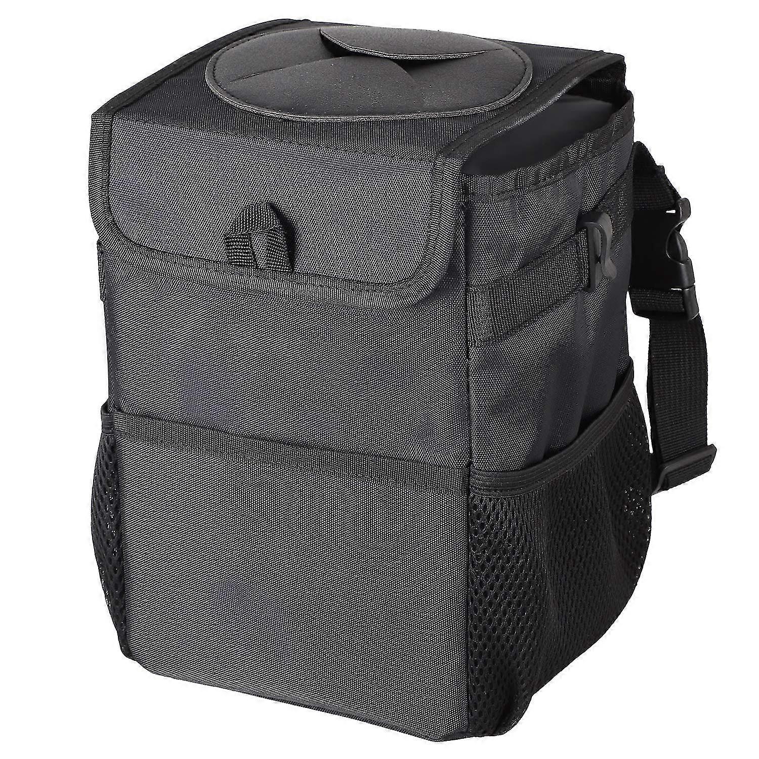 Car Trash Garbage Can With Lid And 3 Storage Pockets, Car Trash Bag