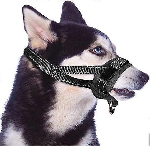 Soft Dog Muzzle, Adjustable Padded Nylon Muzzle for Large Medium Dogs Anti Chewing Barking Biting, Allow Dog Pant & Drink