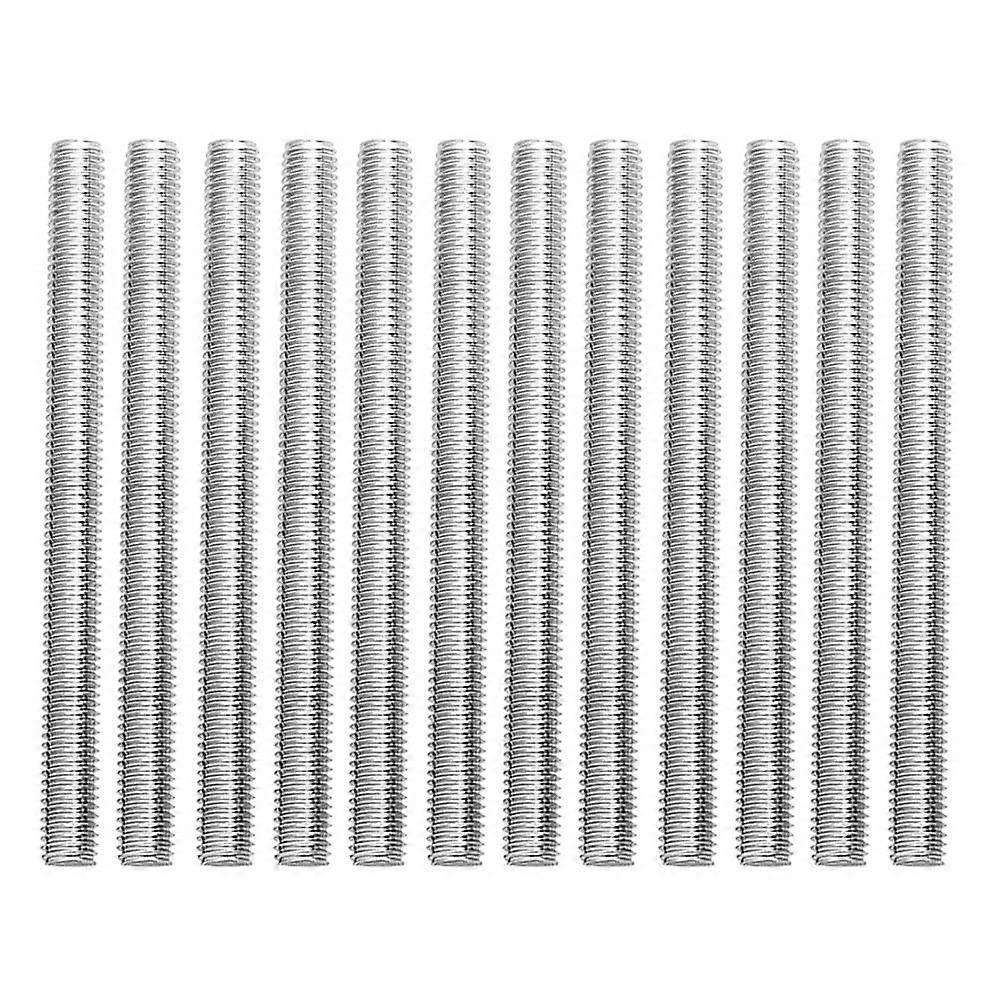 12 pezzi M6 x 100mm Bar Barra completamente filettata 304 prigionieri di fissaggio in acciaio inossidabile per la produzione di industrie automobilistiche e di costruzione (argento)