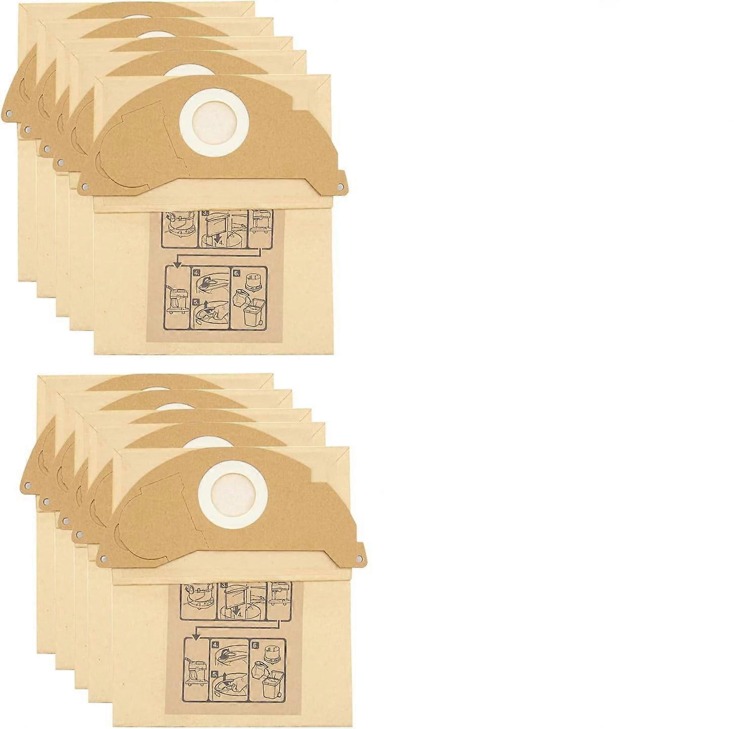 10 Pack Paper Filter Replacement Bags Compatible with Krcher Wet and Dry Vacuum Cleaners Karcher A2004/WD2250/MV2