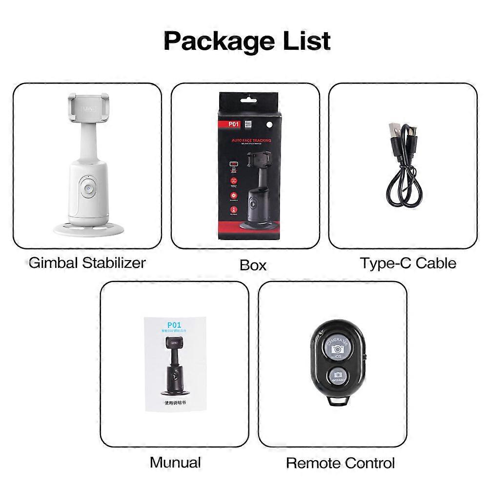 New Phone Stand 360 Rotation Follow-Up Smartphone Gimbal Stabilizer Desktop Tracking Gimbal for Tiktok Live Stream Photography