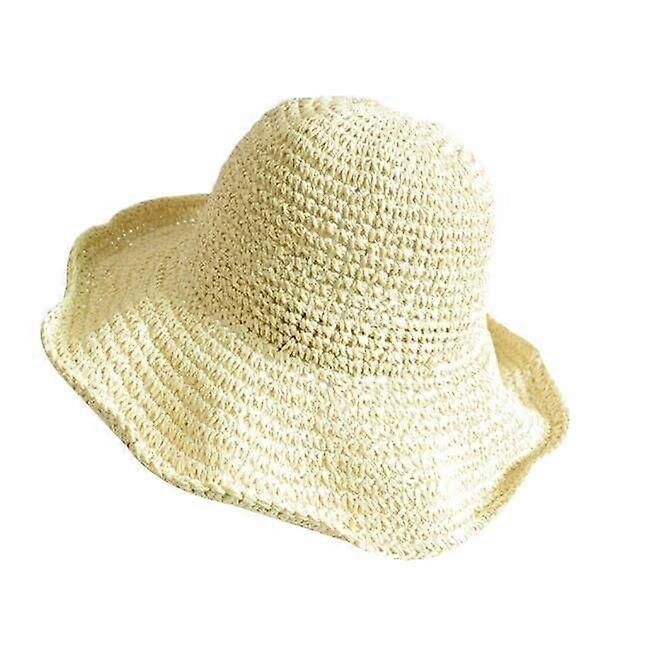 Women's wide-brimmed Hat Foldable Summer Beach Sun Straw Hat
