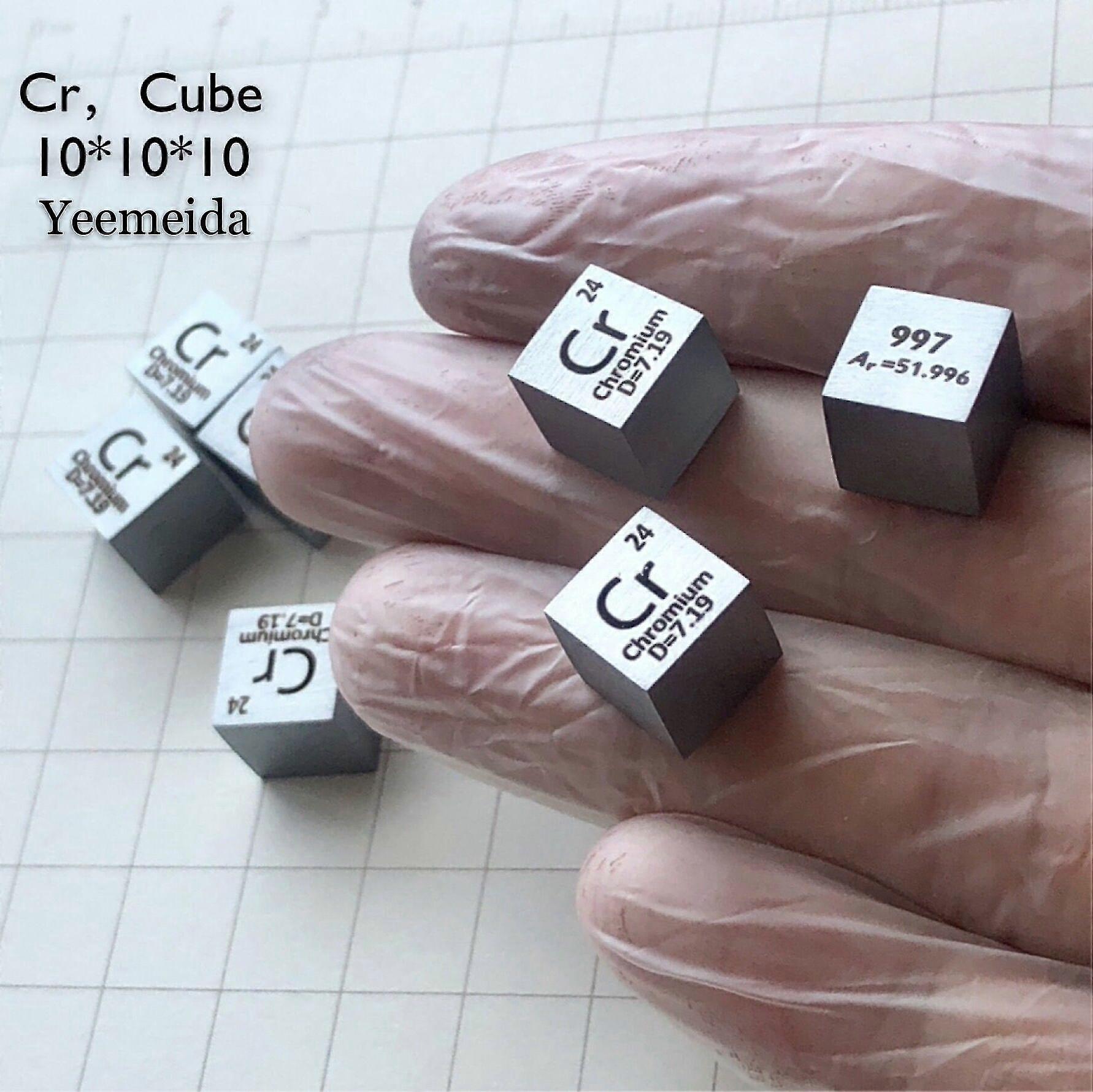 99.7% High Purity Chromium Metal Cr 7.2g Carved Element Periodic Table 10mm Cube