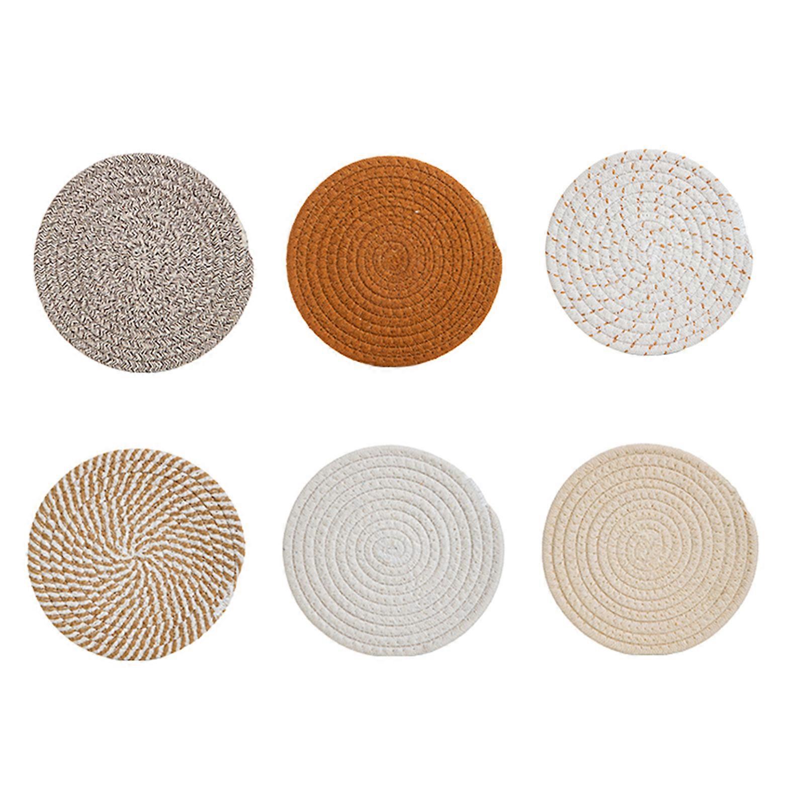 6Pcs Placemats Trivets for Hot Dishes Hot Pots And Pans Anti-Scald Heat Insulation Hot Pads Coasters Table Mats Kitchen Essentials for Home Decor