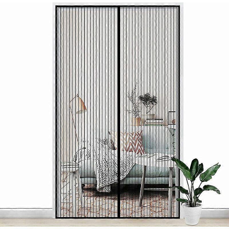 120x210CM Magnetic Screen Door Mesh Curtain Anti Mosquito Fly Or Self Closing Magnet With Scratch Strip No Drilling Stop Other Insect Critters For Doo