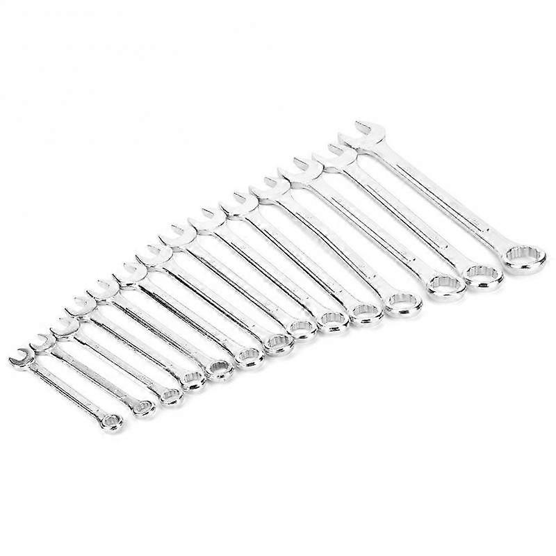 Combination spanner set with case Open-end spanner Ring spanner Set of 14 pcs