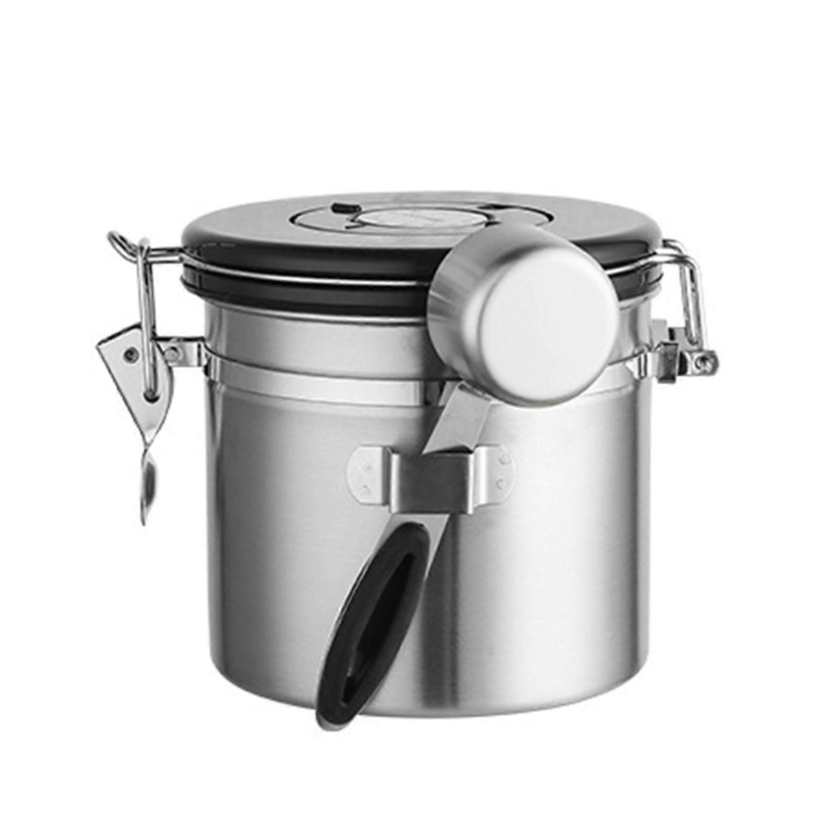 1 Set 1200/1500/1800ml Sealed Jar Large Capacity One Way Co2 Valve Canister Airtight Storage Container with Spoon Kitchen Gadget