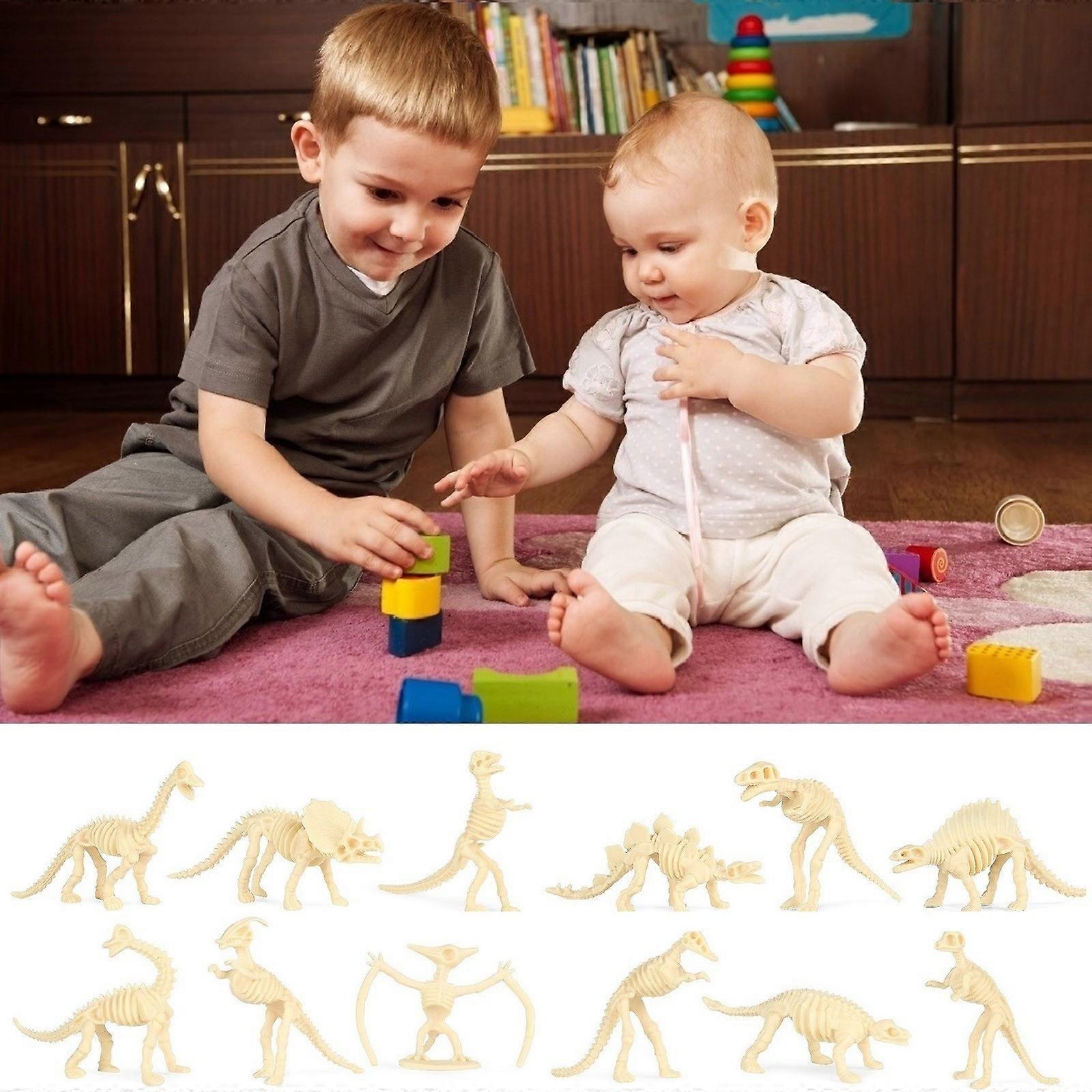 12 Sets Of Colorful Simulation Dinosaur Suit Model Ornaments