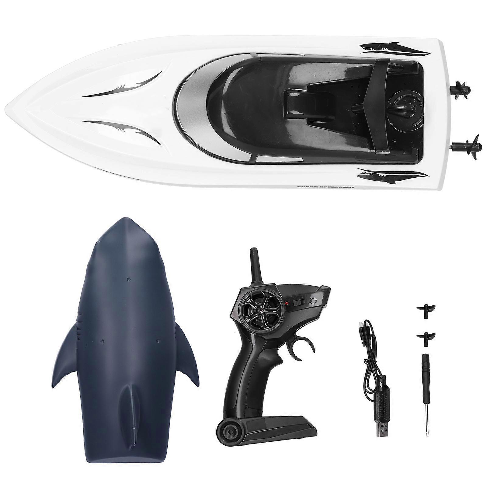 2 in 1 Remote Control Boat with Shark Shape Head 2.4G Electric RC Racing Boats Toy